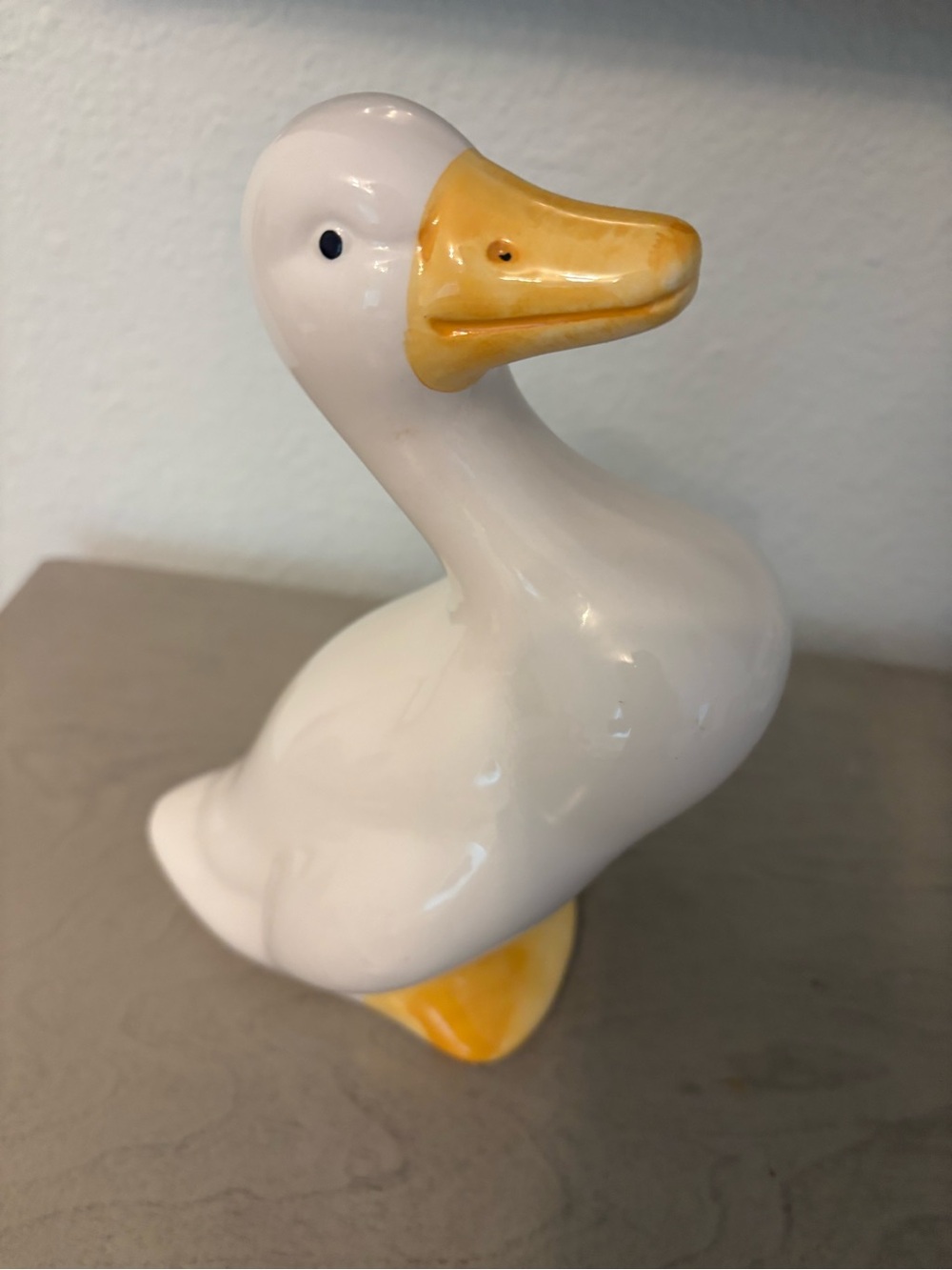 Vintage 90s Cottagecore Farmhouse Ceramic Duck Signed 8”